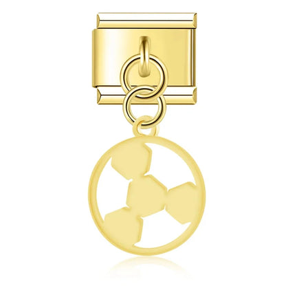 The Stars & Moon Pendant Dangle Charm in Silver & Gold