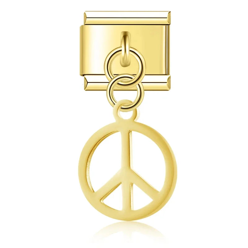 Stars and Moon pendant charms silver gold