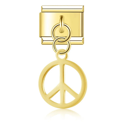The Stars & Moon Pendant Dangle Charm in Silver & Gold