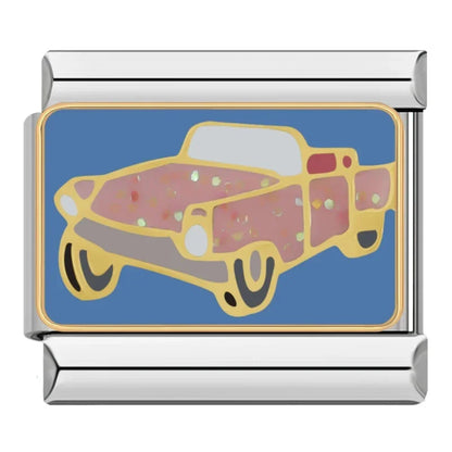 Travel Italian Charms — Airplane, Car, Ship & Motorcycle Bracelet Links