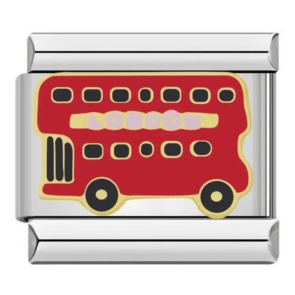Travel Italian Charms — Airplane, Car, Ship & Motorcycle Bracelet Links