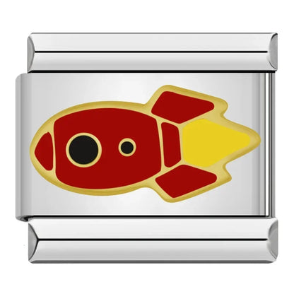 Travel Italian Charms — Airplane, Car, Ship & Motorcycle Bracelet Links