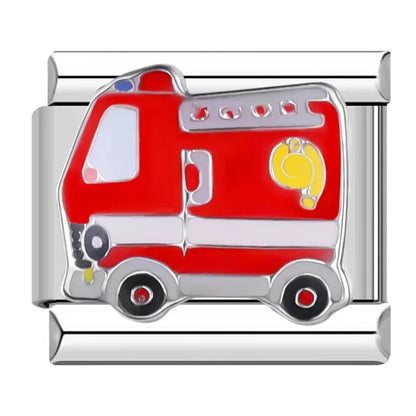 Travel Italian Charms — Airplane, Car, Ship & Motorcycle Bracelet Links