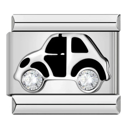 Travel Italian Charms — Airplane, Car, Ship & Motorcycle Bracelet Links