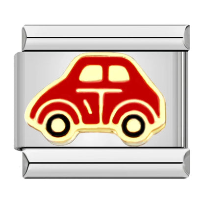 Travel Italian Charms — Airplane, Car, Ship & Motorcycle Bracelet Links