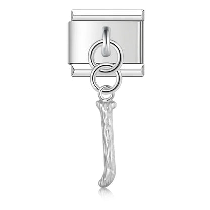 elegant silver dangle letters charms