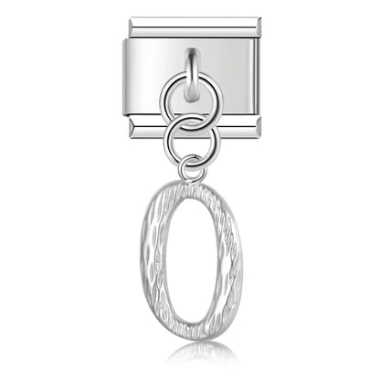 elegant silver dangle letters charms