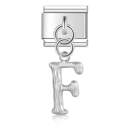 elegant silver dangle letters charms