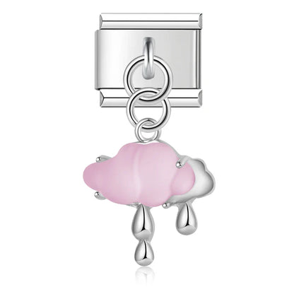 The Weather & Cloud Enamel Dangle Charm in Silver
