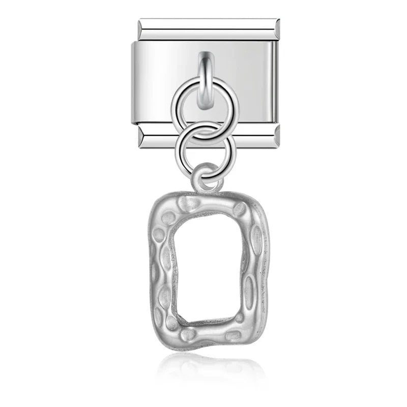 Heart Square Palm silver charms