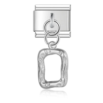Heart Square Palm silver charms