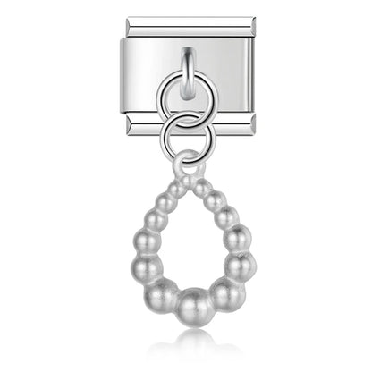 Heart Square Palm silver charms