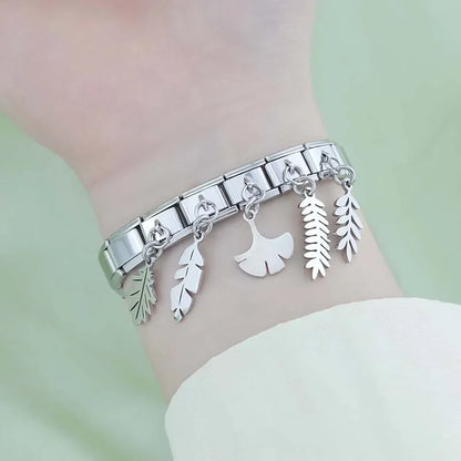 Botanical Leaf Dangle Charms in Silver & Gold
