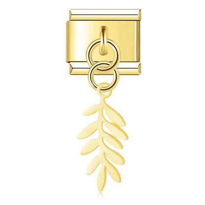 Botanical Leaf Dangle Charms in Silver & Gold