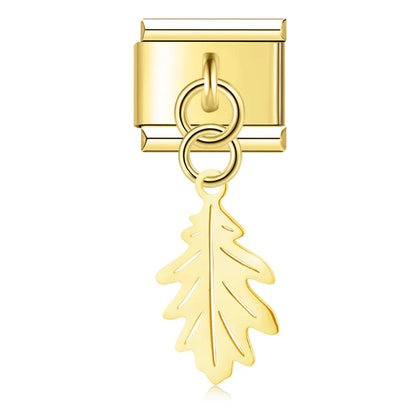 Botanical Leaf Dangle Charms in Silver & Gold