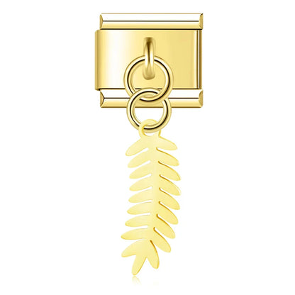 Botanical Leaf Dangle Charms in Silver & Gold