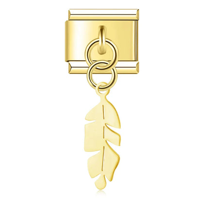 Botanical Leaf Dangle Charms in Silver & Gold