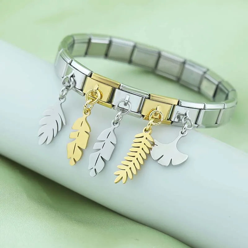 Leaf Italian Charms Links DJ1166
