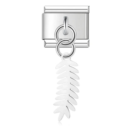 Botanical Leaf Dangle Charms in Silver & Gold