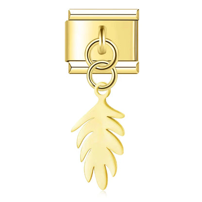 Botanical Leaf Dangle Charms in Silver & Gold