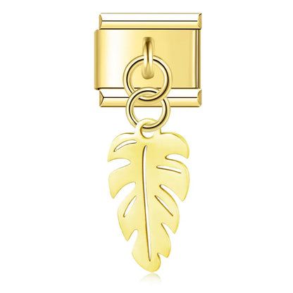 Botanical Leaf Dangle Charms in Silver & Gold
