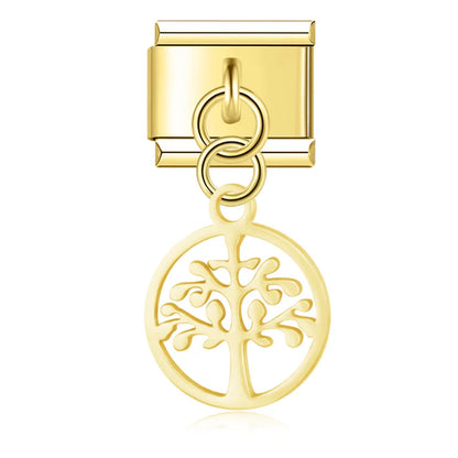 Spiritual Floral Dangle Charms in Silver & Gold