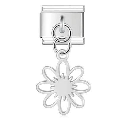 Spiritual Floral Dangle Charms in Silver & Gold