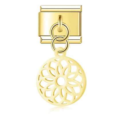 Spiritual Floral Dangle Charms in Silver & Gold