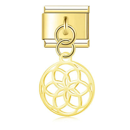 Spiritual Floral Dangle Charms in Silver & Gold