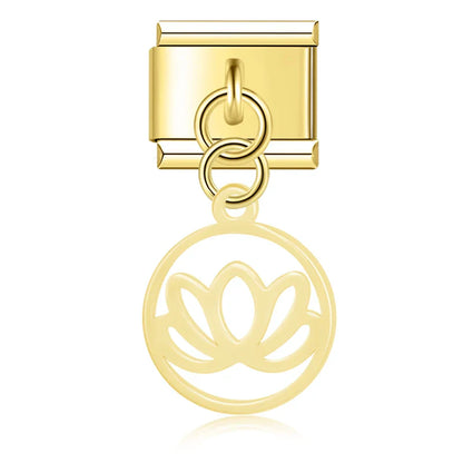 Spiritual Floral Dangle Charms in Silver & Gold