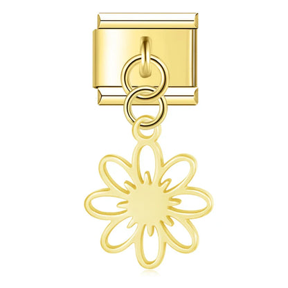 Spiritual Floral Dangle Charms in Silver & Gold