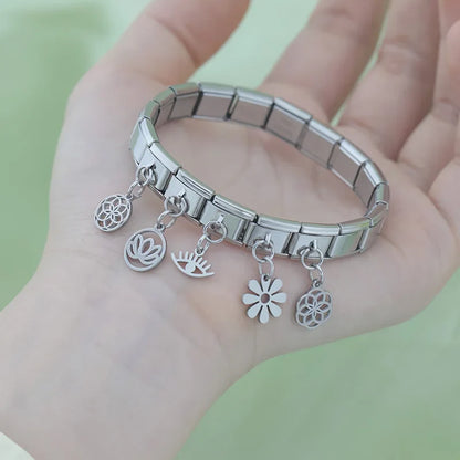 Spiritual Floral Dangle Charms in Silver & Gold