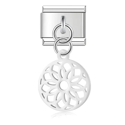 Spiritual Floral Dangle Charms in Silver & Gold