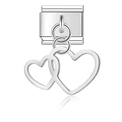 Symbolic Cutout Heart Dangle Charms