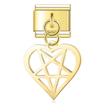 Symbolic Cutout Heart Dangle Charms