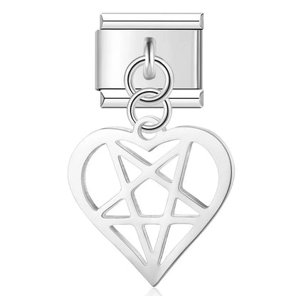 Symbolic Cutout Heart Dangle Charms