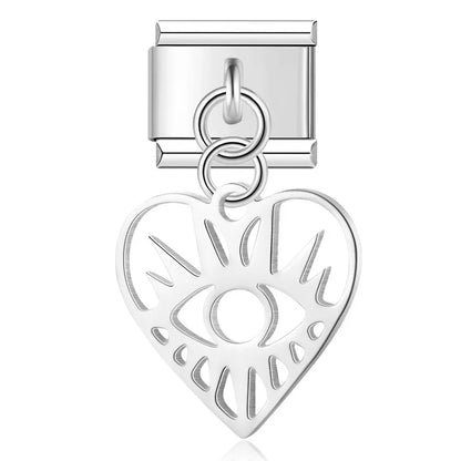 Symbolic Cutout Heart Dangle Charms