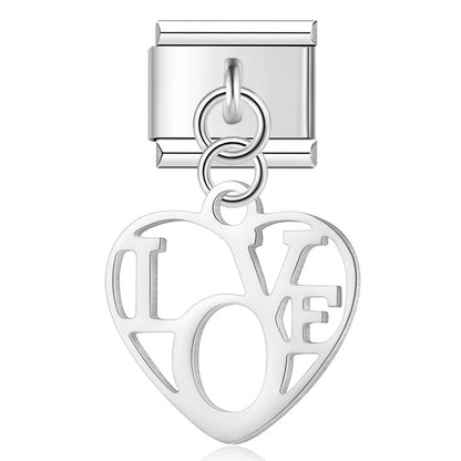 Symbolic Cutout Heart Dangle Charms