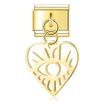 Symbolic Cutout Heart Dangle Charms