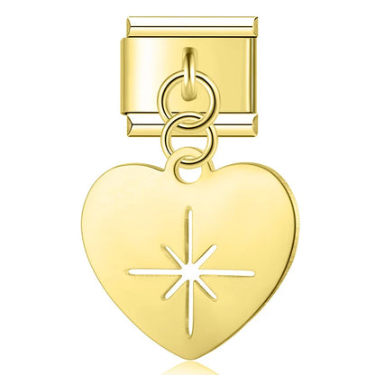 Symbolic Cutout Heart Dangle Charms