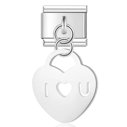 Symbolic Cutout Heart Dangle Charms