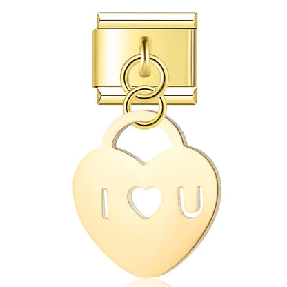 Symbolic Cutout Heart Dangle Charms