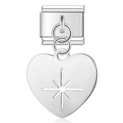 Symbolic Cutout Heart Dangle Charms