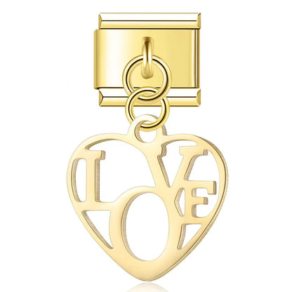 Symbolic Cutout Heart Dangle Charms
