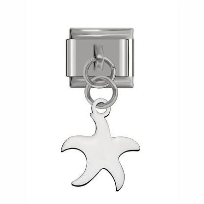 Enamel Starfish & Seashell Dangle Charm