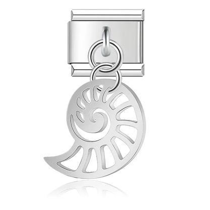Enamel Starfish & Seashell Dangle Charm