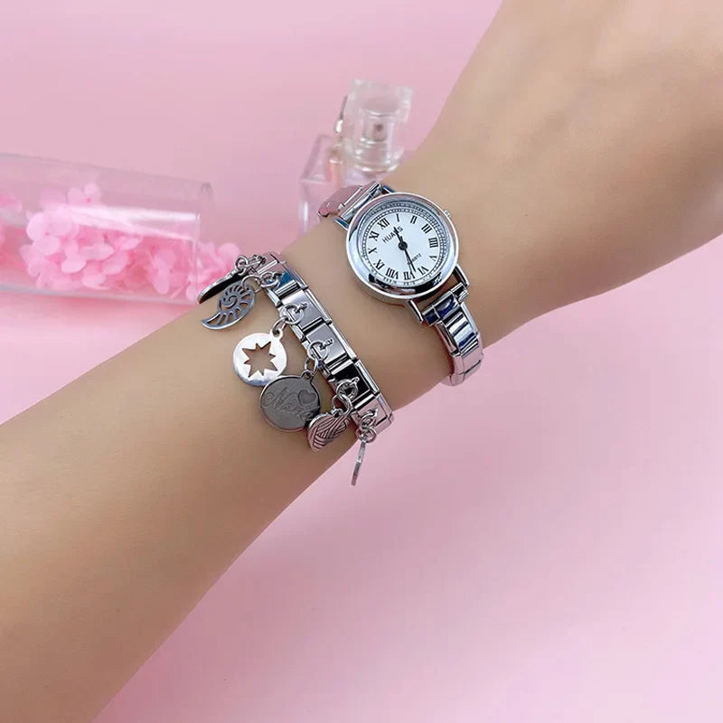 Round Nana Heart Snowflake Conch Charms Italian Links DJ201