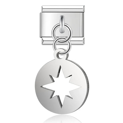 Enamel Starfish & Seashell Dangle Charm