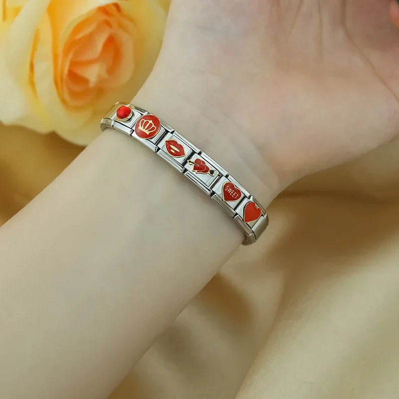 Red Glaze Flower Heart Kiss Me ZH003