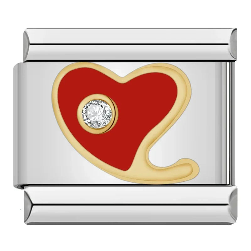 Red Glaze Flower Heart Kiss Me ZH003